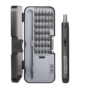 ไขควงไฟฟ้าความแม่นยําสีเทา ชุดไขควงพกพาขนาดเล็กชาร์จ USB เหมาะสําหรับตกแต่งบ้าน DIY อุตสาหกรรม