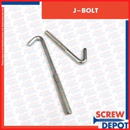↚ ℷ ▣ ▱ 100PCS 1/4 x 2 ~ 4 inch GI Jbolt / J Bolt Galvanized / J-bolt Roofing nut, bonded washer Sc