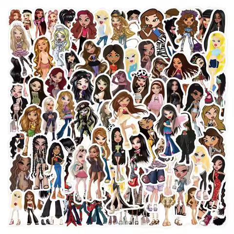 110PCS Bratz Stickers Graffiti Stickers DIY Diary Phone Case Handmade Scrapbook Aesthetic Stickers