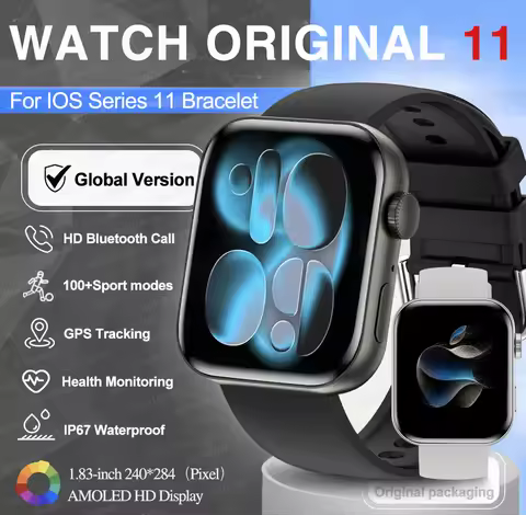 Global Version IOS Original Series Watch S11 Bracelet HD AMOLED Display Smartwatch Call GPS Waterpro