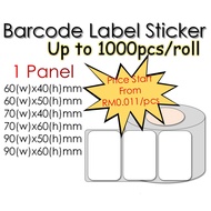 1 Panel Barcode Label Sticker Barcode Sticker Price Label Product Label Postek- For Carbon Printer