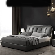 HOMIE LIFE Bedroom เตียงนอน 6 ฟุต leather wedding bed เตียงติดพื้น ฐานเตียง H62 1.5M(1500mm*2000mm) One