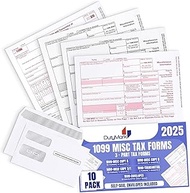 2020 Complete 3-Part Laser 1099 Misc Tax Form Set and 1096 - Kit for 50 Vendors, Good for QB and Acc