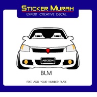 Stiker kereta. Stiker depan Proton Saga BLM