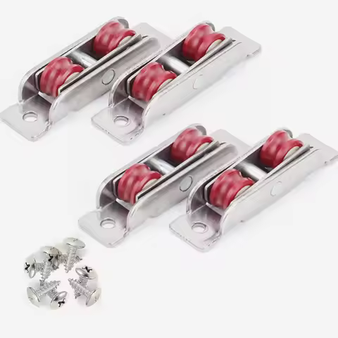4Pcs 77/88Type Flat/Concave Double Wheel Plastic steel Slide Doors Window pulley U-type ultra-silenc