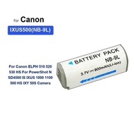 Battery IXUS500 NB-9L 1000mAh For Canon Powershot Elph 510 520 530 HS N SD4500 IS Ixus 1000 1100 500