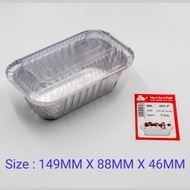 Aluminium Foil Tray With Cover / 405-P / Rectangle / Medium Size / 5 Sets / MyChef Brand