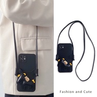 Fashion Lanyard Card Bag Soft Case for Samsung Galaxy S23 Ultra S22 Plus S21 Fe S20 S10 S9 S8 Note20