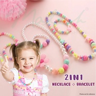 Baby Kids Necklace Bracelet Jewellery Gift Set Cute Fashion Accessories Sweet Rantai Gelang Budak Bo
