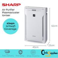 SHARP Air Purifier with Ionizer and HEPA Filter Room Size 62sqm/670sqf FU-A80E-W