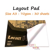 <Layout Pad> Size A3 White Blank Paper Sketch Draft Idea Present Architectural Engineering Art Desig