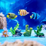 7Pcs/set Micro Landscape Creative Cute Marine Coral Fish Miniatures Aquarium Fish Tank Diy Landscaping Decorations Small Ornaments
