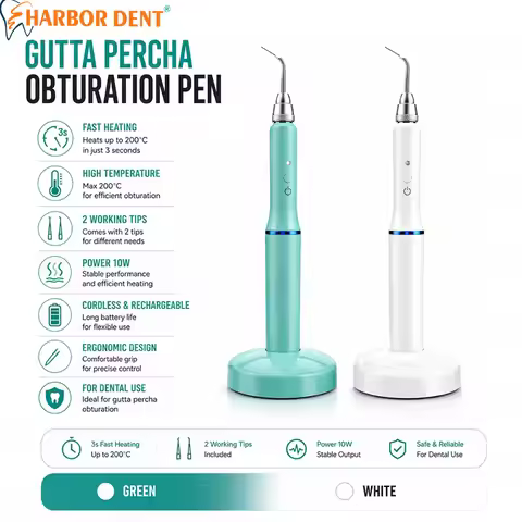 HARBOR Dental Gutta Percha Obturation Pen With 2 Tips Root Canal Filling System Dentistry Wireless H