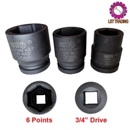 [READY STOCKS] HITTO BLACK HARDENED BOX SOCKET 3/4" DRIVE 6 POINT SHORT (22MM - 46MM)