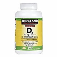 Kirkland Signature Kirkland Maximum Strength Vitamin D3 600 Softgels - 1200 Total Softgels 2000 I.U. by Kirkland Signature