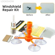 LOOKSHOW Car Windshield Repair Kit Glass Suction Cup Repair Tools Quick Fix Car Cracked Glass Windsc