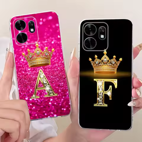 Case For Honor X6d 4G LNA-NX1 Crown A-Z Letters Shockproof Protective Soft TPU Phone Funda for Honor