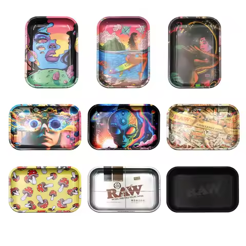 28x18cm Metal tobacco herbal spice tray rolling tool big board cigarette accessories