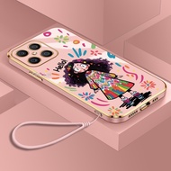 Casing honor X50I X6A X7 X7A X7B X8 X8A X8B X9 X9A 5G X9B Four corner silicone colored clothing girl