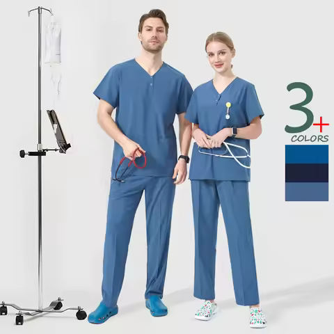 Quick Dry 4-way Stretch Scrub Sets Medical Hospital Doctors Uniforms for Women Men Dental Clinical S