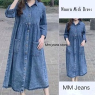 Naura Midi Dress Jeans Denim Premium Quality