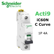 Schneider Electric A9F74104 Acti9 iC60N 1P 4A C Miniature Circuit Breaker MCB ABL Sursum Hager