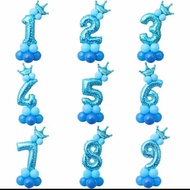 Mall - [besty_mart3] Number Balloon Package Number Balloon Decoration - biru, 0