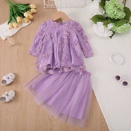 Baju Kurung Kanak Kanak Rich Brown Baju Raya Budak Perempuan 2026 Lilac Sage Green