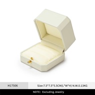 Oirlv Single/Double Ring Box Jewelry Organizer Premium PU Leather Jewelry Gift Box for Marriage Prop