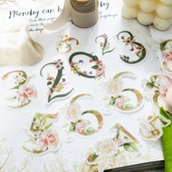 QOUZMO 40pcs/pack Floral body digital carfts lover washi sticker[lucky number series]diy Junk journa