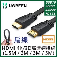 UGREEN - HDMI (ver2.0) 4K/3D高清連接線-扁線 (1.5M / 2M / 3M / 5M) UG-50821 (5M)