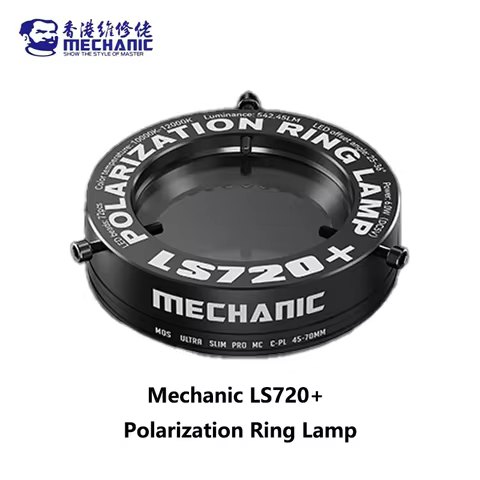 Mechanic LS720 Plus Polarized Microscope Ring Light Illuminator Anti Glare LED Ring Lamp for Precisi