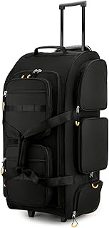 90L Rolling Duffle Bag with Wheels and Handle, 31” Large Duffle Bag for Travel, Carry On Luggage Duf