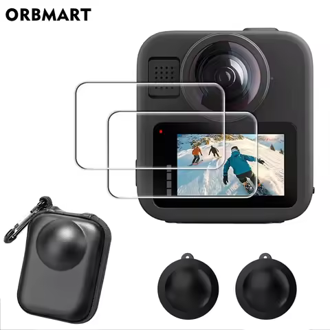 For GoPro MAX 2 Lens Cover Scratch-resistant Lens Cap Tempered Glass Screen Protector Protective Cas