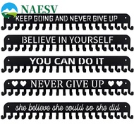 NAESV Medal Display Rack, Large Capacity Sturdy Award Hanger Holder, Organizer Wall Mounted Black Ir
