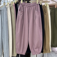 seluar sukan perempuan straight cut pants Gadis Gemuk 300Jin Pakaian Wanita Saiz Besar Seluar Harem 