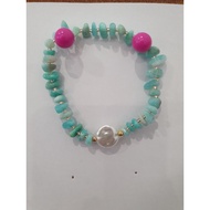 DIY Amazonite Bracelet with Pearl
