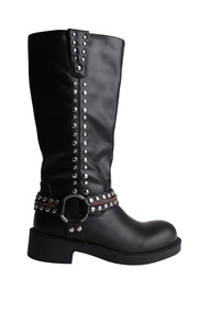 Villains SF ENGINEER-STUDS Biker Boots รองเท้าบูทผู้หญิง ส้นสูง 1.6"