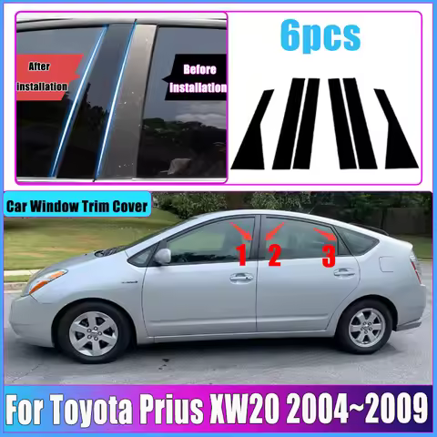 For Toyota Prius 20 XW20 Accessories 2004 2005 2006~2009 Car Polished Pillar Post Door Window Trim C