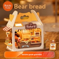 diy miniature house Hand-Assembled House Strawberry Milk Box Bread Bear House Play House Girl Gift 7