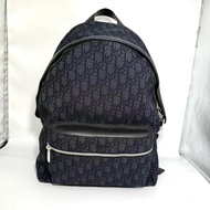 DIOR迪奧 Rider Oblique經典大容量刺繡老花滿印暗紋提花 織物 背包雙肩包 常規 男款 黑色