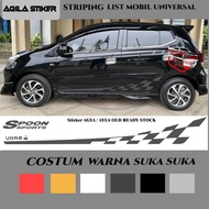 STIKER MOBIL AYLA AGYA STIKER KEREN AKSESORIS STRIPING MOBIL SIMPLE MINIMALIS