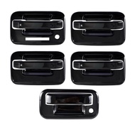For 04-14 Ford F150 F-150 GLOSS BLACK 4 Dr WITH Key Pad + Tailgate Handle Covers