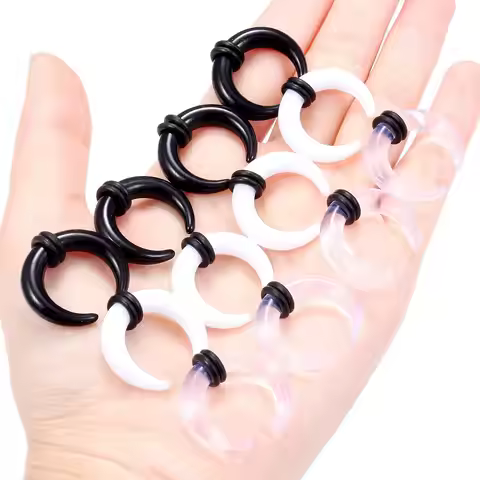 2-6pcs Acrylic C Shape Pincher Tapers Septum Buffalo Taper Expander Nose Ring Plugs Piercing Jewelry
