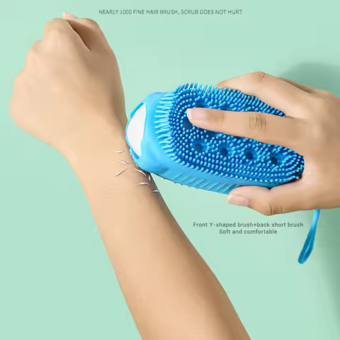 Soft Silicone Body Brush Scrubber Wash Bath Shower Exfoliating Skin Fit For Shampoo Massage Brush Cl