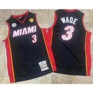 Dense embroidery basketball jersey Miami Heat No.3 Dwyane Wade Jersey Vest Retro Jersey
