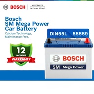 BOSCH DIN55L / 55559 Mega Power Maintenance Free Car Battery for Proton Vento, Iriz, Persona, VW Pol