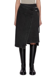 3.1 PHILLIP LIM BELTED DARK WASH DENIM SKIRT