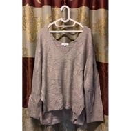 Branded Global Work fulltag - preloved knitted clothes knitwear, soft material, v-neck, side slit mo