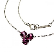สร้อยคอ TIFFANY & Co. รุ่น Aria ประดับพิงค์ทัวร์มาลีน 3 เม็ด ทองคำขาว K18WG น้ำหนัก 2.3 กรัม ความยาว